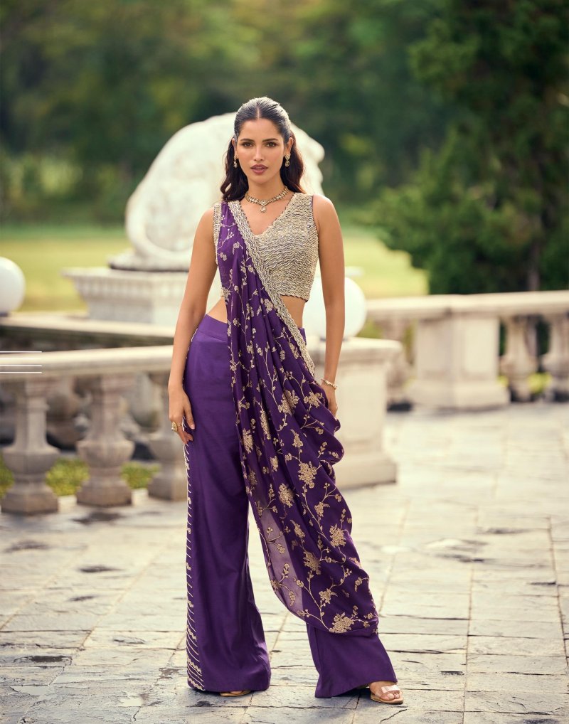 Pankudi By Sayuri Viscos Jacquard Silk Indo Western